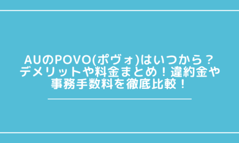 デメリット povo